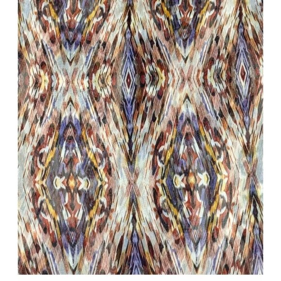 Massimo Dutti Boho Chiffon Blouse Sz.M Multi Printed Sheer Maximalist Career - Picture 12 of 15